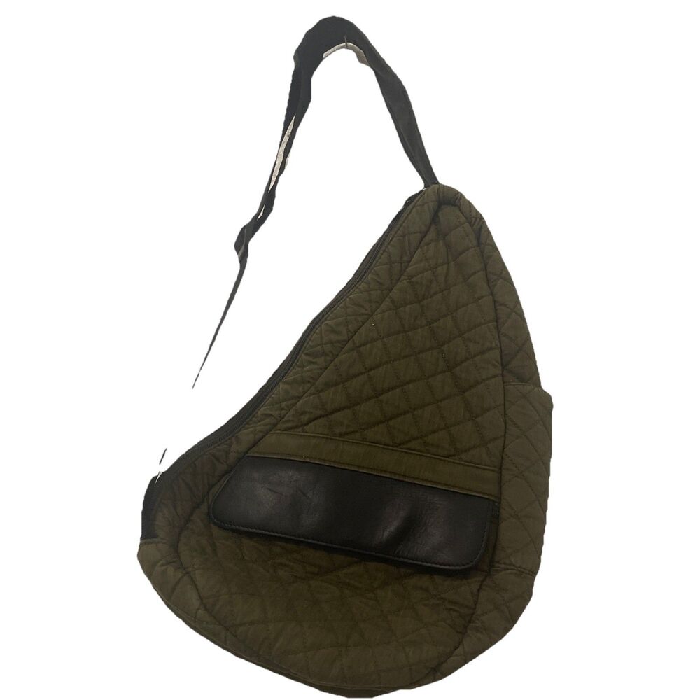 Vintage LL Bean Ameribag Cross-body Shoulder Sling Green Unisex Man Bag SEE